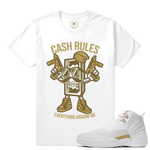 Match OVO 12 Jordan Retro| Cash Rules | White T shirt