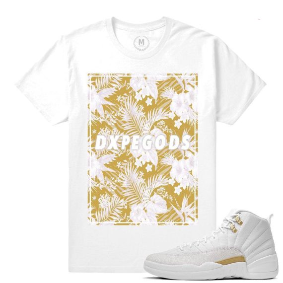 Match OVO 12 Jordan Retro| Dxpe Gods Gold Floral| White T shirt