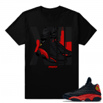 Retro Jordans 13 Bred Matching Rare Air XIII t shirt - Black