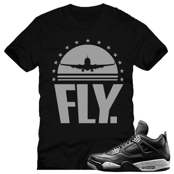 Oreo 4s matching sneaker tees shirts |Fly sneaker Tee Black | Streetwear Online