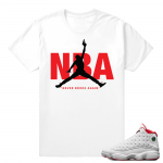 Retro 13 - History of Flight T shirt- Never Broke Again - White