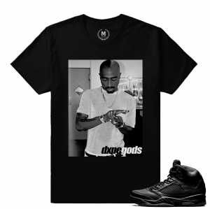 Retro 5 Jordan sneaker tee shirt - Watch Me - Black