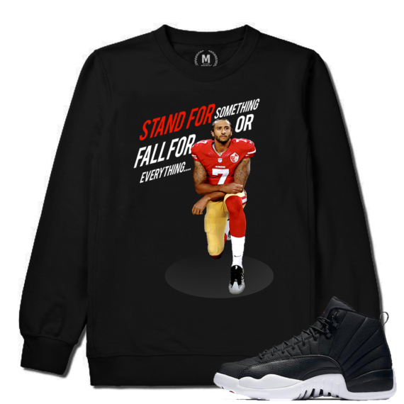 Match Neoprene 12s Jordan Retro | Kaepernick | Black Crewneck Sweatshirt