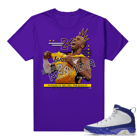 Match Jordan 9 Kobe | Black Mamba Remix | Purple T shirt