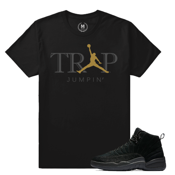 Match Jordan OVO 12 Black | Trap Jumpin | Black T shirt