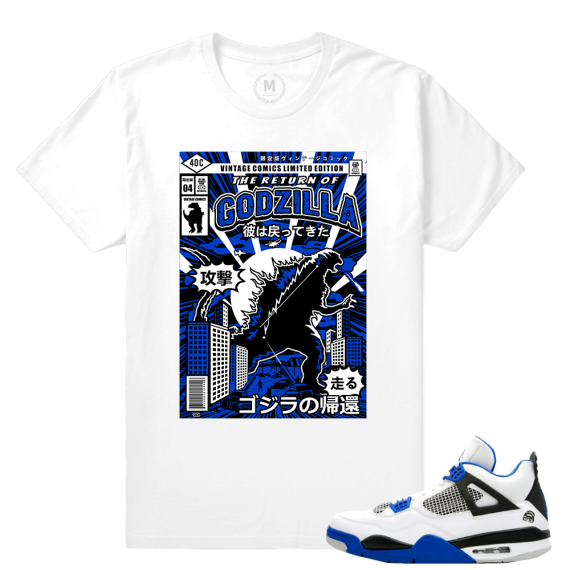 Match Jordan 4 Motorsport | Godzilla | White T shirt