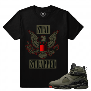 Match Jordan 8 Take Flight | Stay Strapped | Black T shirt