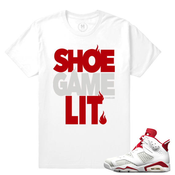 Match Jordan 6 Alternate | Shoe Game Lit | White T shirt