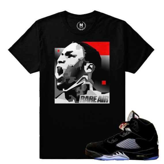 Match Jordan 5 Black Metallic OG | MJ MonoChrome | Black T shirt