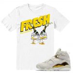 Match Jordan 8 Championship Pack Trophy 8s | Champagne 8s| White T shirt