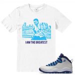 Match Jordan Retros 10 Charlotte Hornets | I Am the Greatest | White T shirt