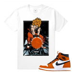 Match Reverse Shattered Backboard 1s Jordan Retro | Goku | White T shirt