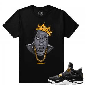 Match Jordan 4 Royalty | Biggie Statue | Black T shirt