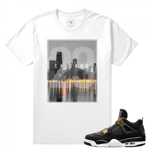 Match Jordan 4 Royalty | Chicago Lights | White T shirt