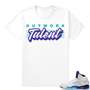 Match Jordan 5 Fresh Prince shirt | Outwork Talent | White shirt