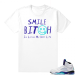 Match Jordan 5 Grape tee | Living my Best Life | White shirt