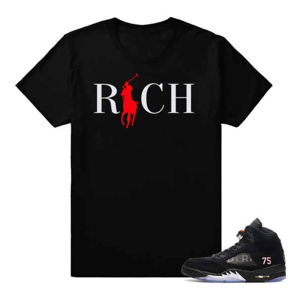 Match Jordan 5 PSG shirt | Country Club Rich | Black Shirt