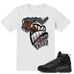 Match Jordan 8 Championship Pack Confetti 8s| Cigar Smoke | White T shirt