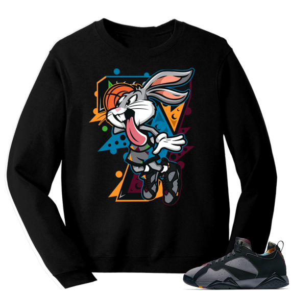 Match Jordan Bordeaux 7 lows Sweatshirt | Air Bunny | Black Sweatshirt