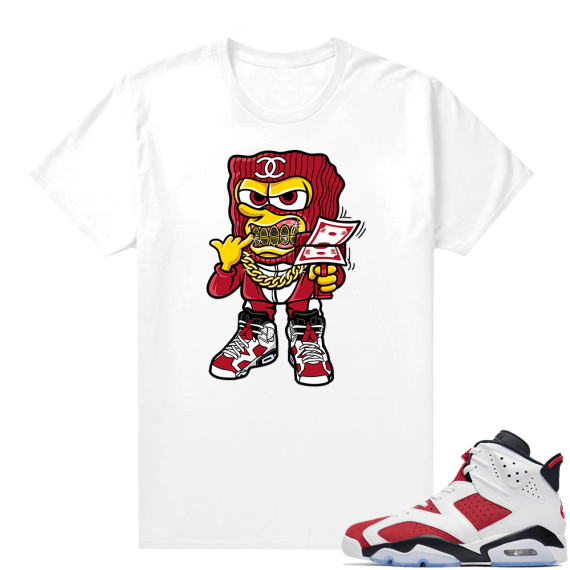 Match Jordan Carmine 6 Shirt White Savage Bob