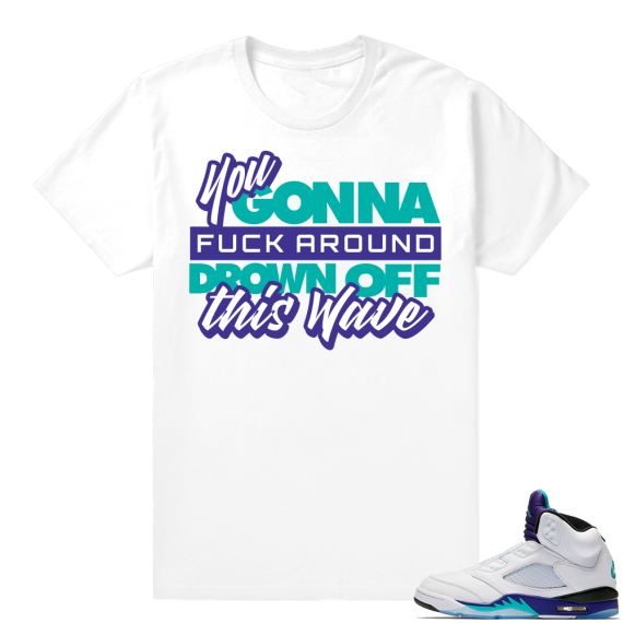 Match Jordan retro 5 Grape | Wave | White shirt