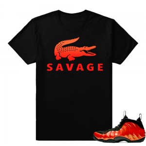 Match Nike Foamposites Habanero | Savage | Black shirt