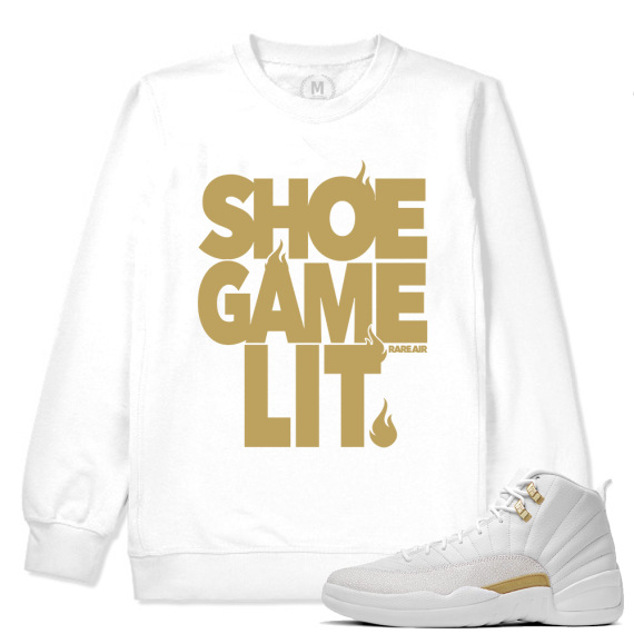 Match OVO 12 Jordan Retro | Shoe Game Lit | White Crewneck Sweatshirt