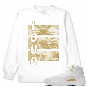 Match OVO 12 Jordan Retro | That Loud | White Crewneck Sweatshirt