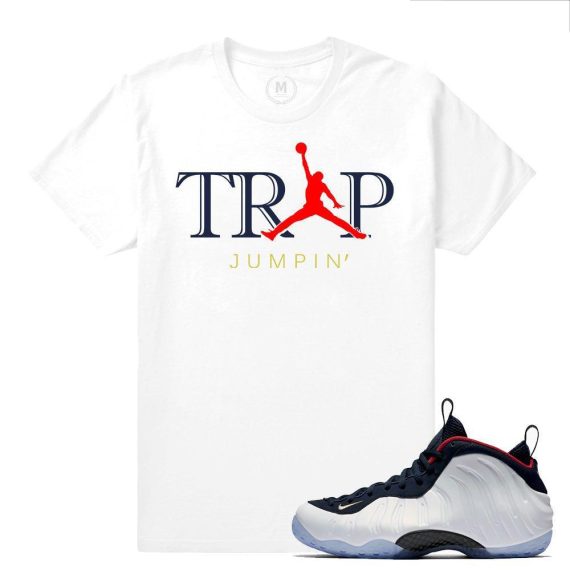 Match Olympic Foams| Trap Jumpin | White T shirt