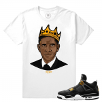 Match Jordan 4 Royalty | Obama | White T shirt