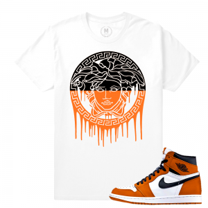 Match Reverse Shattered Backboard 1s Jordan Retro | Medusa Drip | White T shirt