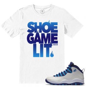 Match Jordan Retros 10 Charlotte Hornets | Shoe Game Lit Gradient | White T shirt