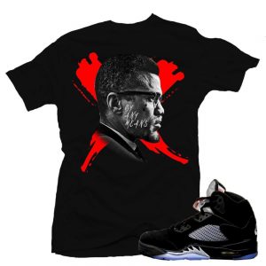 Match Jordan 5 Black Metallic OG | By any Means | Black T shirt