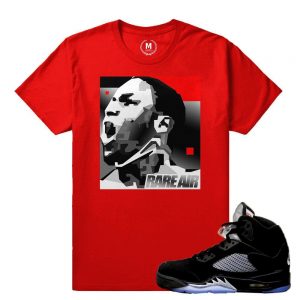 Match Jordan 5 Black Metallic OG | MJ MonoChrome | Red T shirt