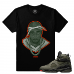 Match Jordan 8 Take Flight | Tupac | Black T shirt