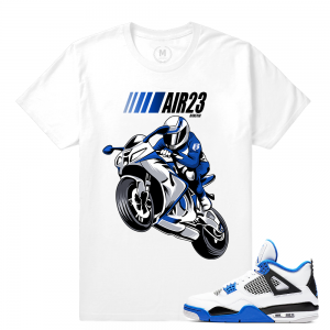 Match Jordan 4 Motorsport | Air 23 Motorsports | White T shirt