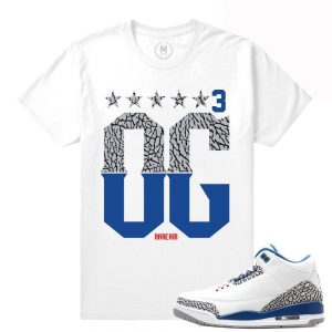 Match Jordan 3 True Blue OG | OG 3s | White T shirt