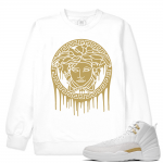 Match OVO 12 Jordan Retro | Medusa Drip | White Crewneck Sweatshirt