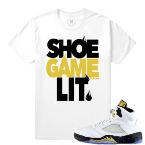 Match Olympic 5 Jordan Retro | Shoe Game Lit | White T shirt