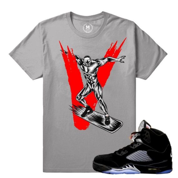 Match Jordan 5 Black Metallic OG | Surfer 5s | Grey T shirt