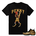 Metallic Gold Foamposites Penny Sneakerhead Black T shirt