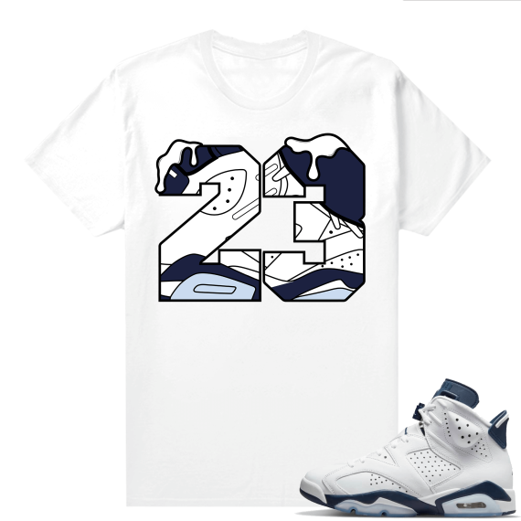 Midnight Navy 6s  Tees White 23 Drippin