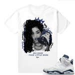 Midnight Navy 6s  Tees White Big Bank