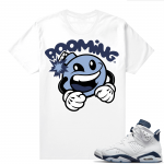 Midnight Navy 6s  Tees White Boomin