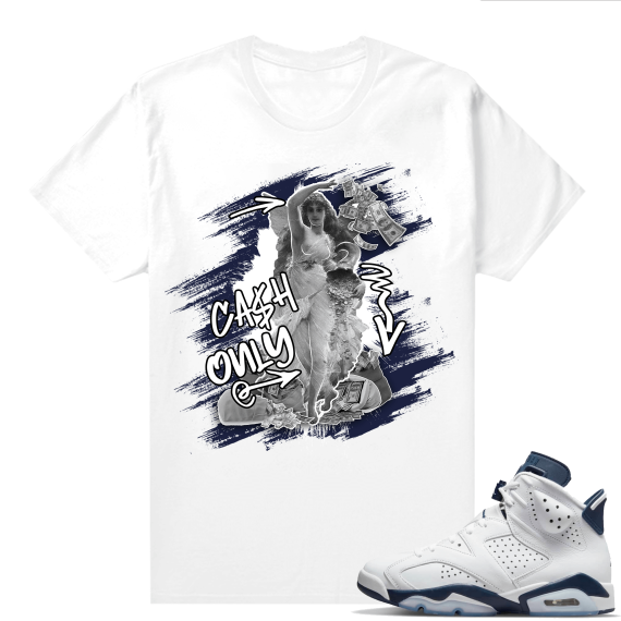 Midnight Navy 6s  Tees White Cash Only