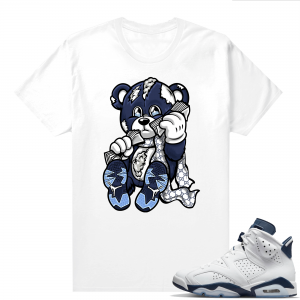 Midnight Navy 6s  Tees White Designer Bear