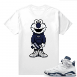 Midnight Navy 6s  Tees White Drippy Elmo