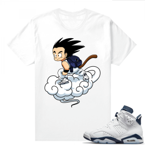 Midnight Navy 6s  Tees White Fly Goku