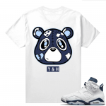 Midnight Navy 6s  Tees White Heartless Bear