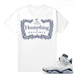 Midnight Navy 6s  Tees White Hennything